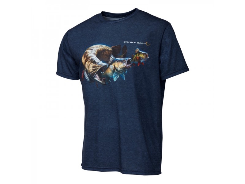 T-Shirt Savage Gear Cannibal Bleu
