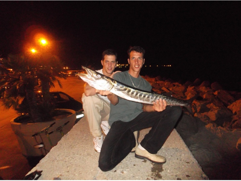 Pêche d'un Barracuda en Méditerranée Pêche d'un Barracuda en Méditerranée