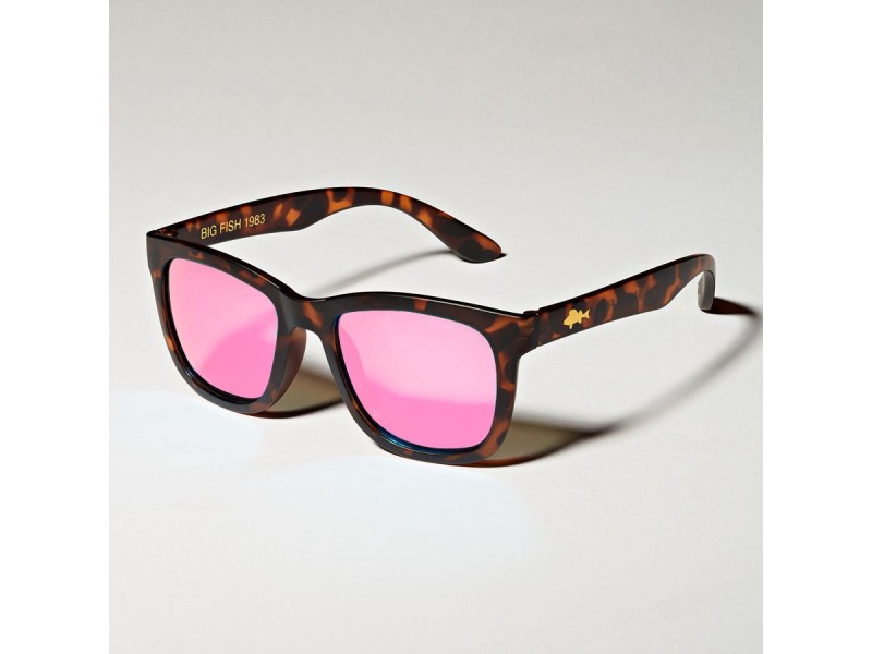 Lunettes Big Fish Small Perch-PINKRED IRIDIUM-FRAME BROWN TURTLE