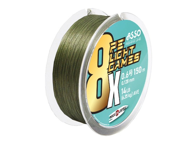 Tresse Asso Light Games 8x Pe Green 150m