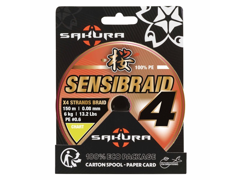 Tresse Sakura Sensibraid 4X Chartreuse 150m