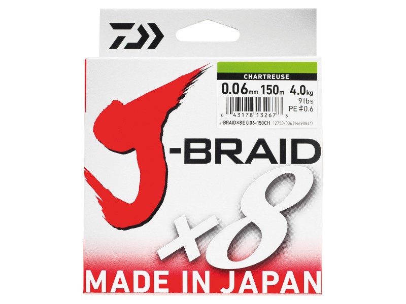 Tresse Daiwa J-Braid x8 Multicolore 300m