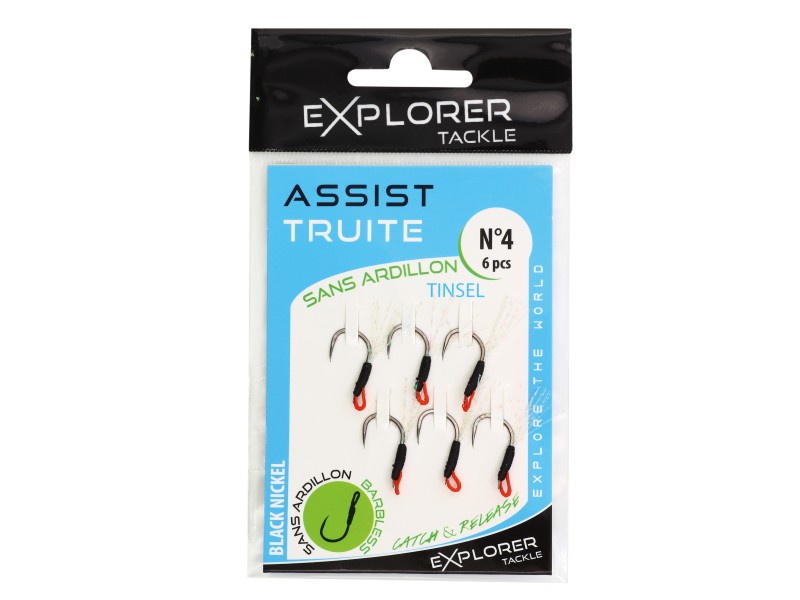 Assist Hook Explorer Tackle Truite Tinsel Sans Ardillon