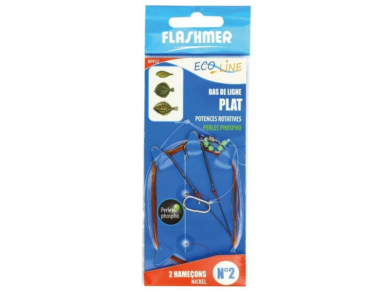 Bas De Ligne Flashmer Plat 2 Hameçons