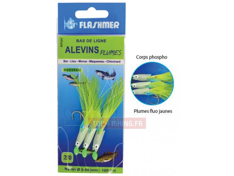 Bas de Ligne Flashmer Alevins Plumes