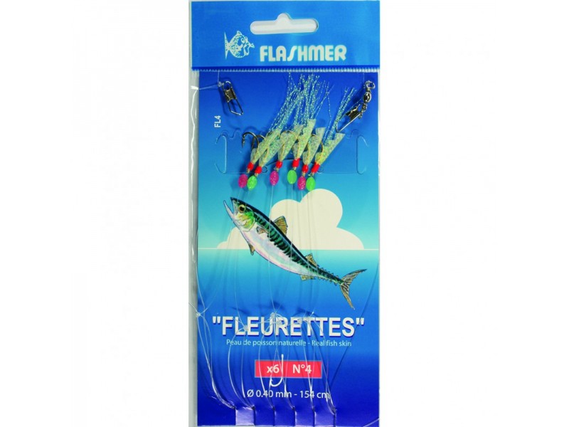 Bas de Ligne Flashmer Fleurettes - 6 Hameçons