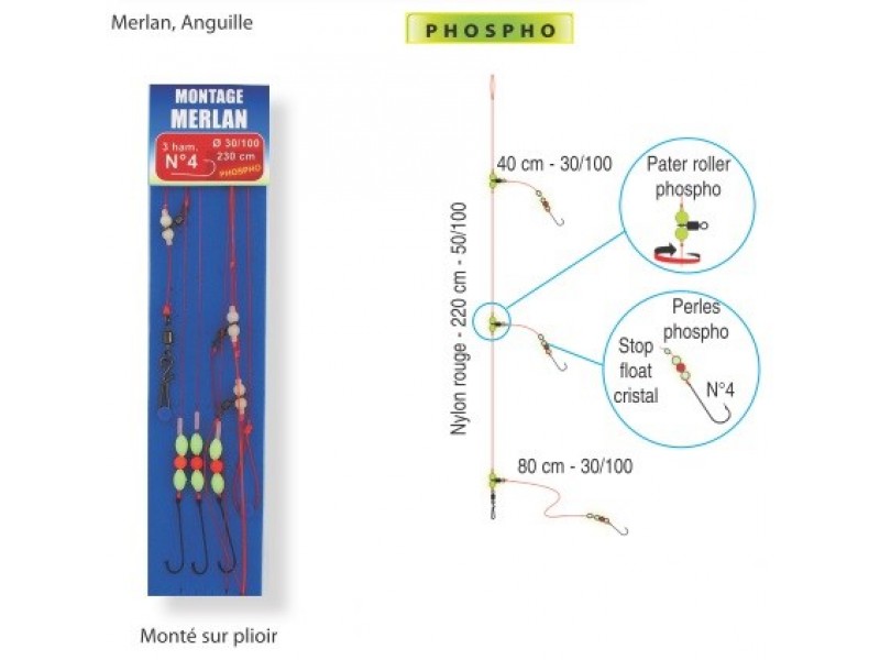 Bas de Ligne Flashmer Montage à Merlan (Bas de ligne pour Pêches fines  bâteau - Flashmer)