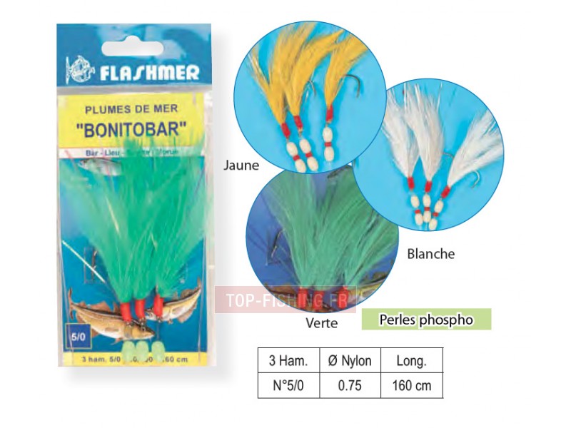 Bas de Ligne Flashmer Plumes Bonitobar 5/0