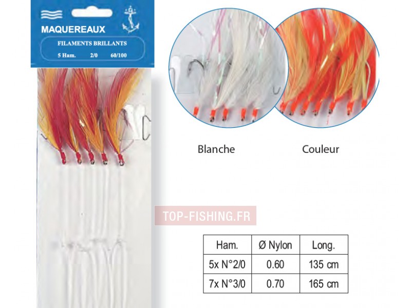 Bas de Ligne Flashmer Plumes Maquereaux 2/0