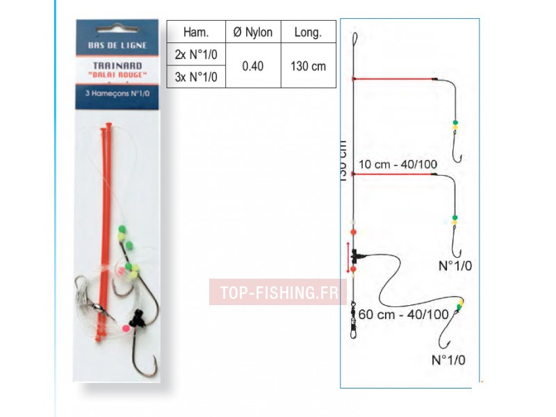 Bas de Ligne Flashmer Trainard Balais Rouges