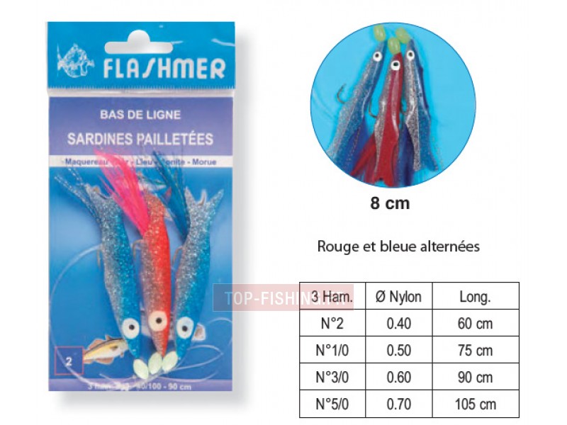 Bas de Ligne Flashmer Sardines Pailletées 8 cm