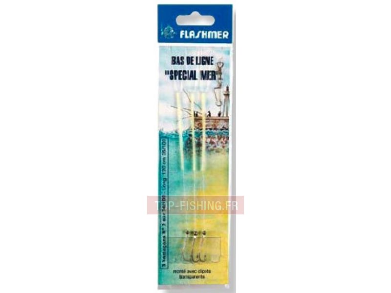 Bas de ligne Flashmer Spécial Mer Petits Poissons - 3 Hameçons