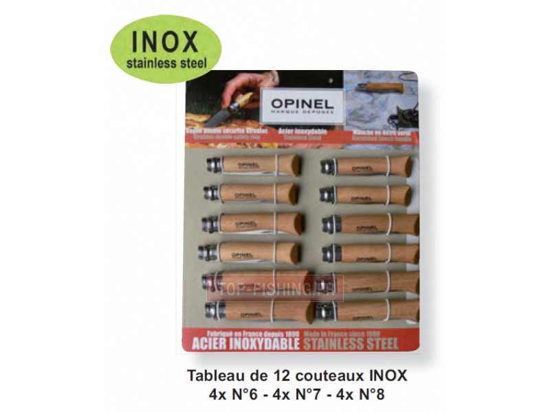 Couteau Opinel Inox - Lot de 12 couteaux