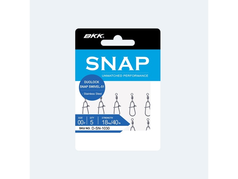 Émérillon Agrafe BKK Duo Lock Snap Swivel 51 (Emerillon divers pour Pêche -  BKK)