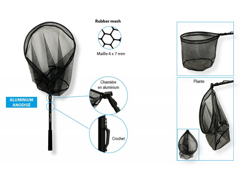 Epuisette Alu Rapid Net Pliante Flashmer