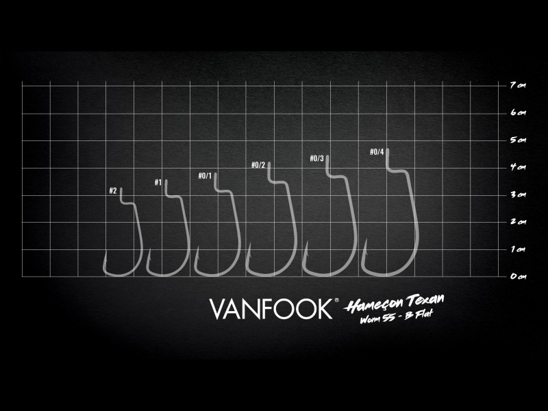 Hameçon Texan Vanfook Worm-55B Flat