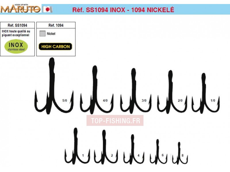 Hameçons MARUTO 1094 Nickelé