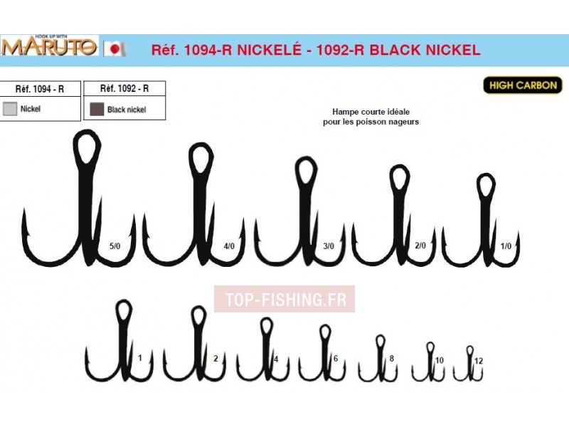 Hameçons MARUTO 1094-R Nickelé