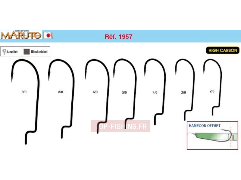 Hameçons MARUTO 1957 Black Nickel