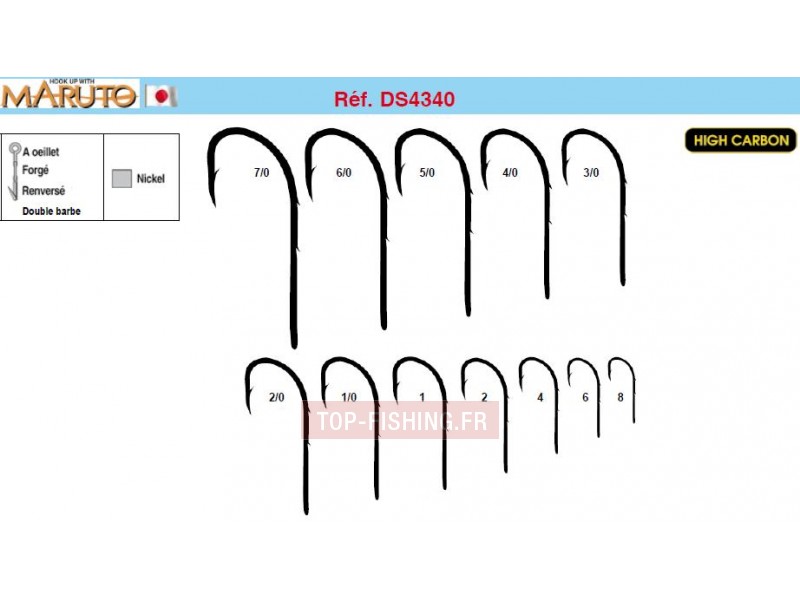 Hameçons MARUTO DS4340 Nickel