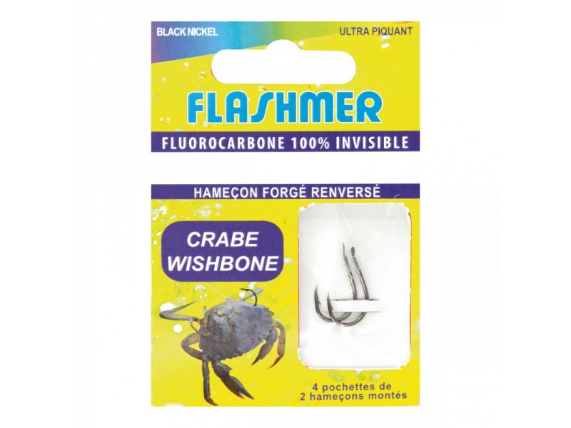 Hameçons montés Flashmer Special Crabe/Wishbone