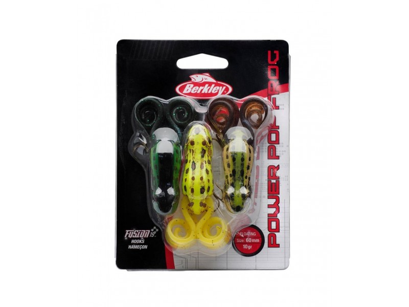 Kit Leurres Souples Berkley Power Pop Frog Par 3