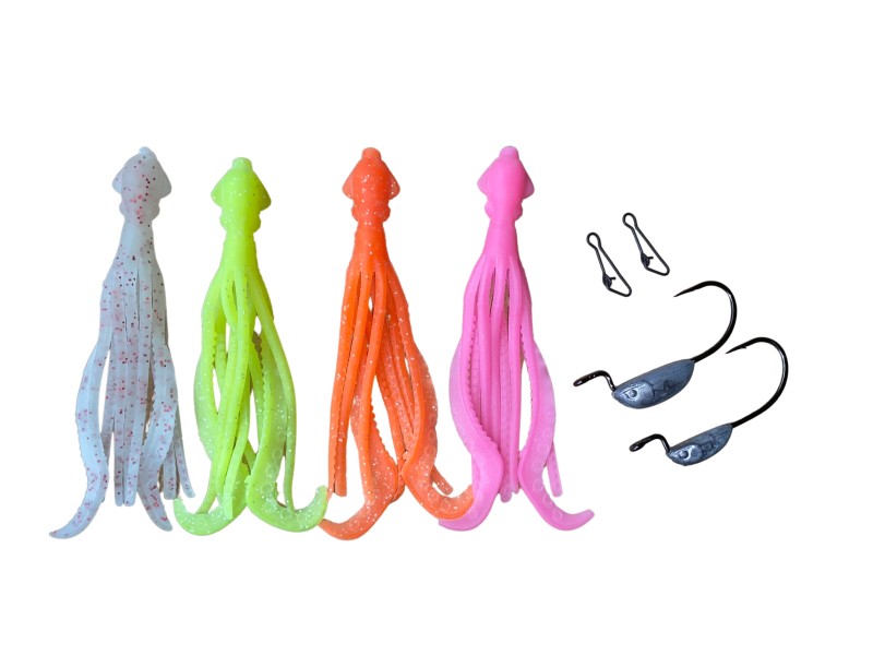 Kit Leurres Souples Glowbite Squidinator Soft Bait Lures