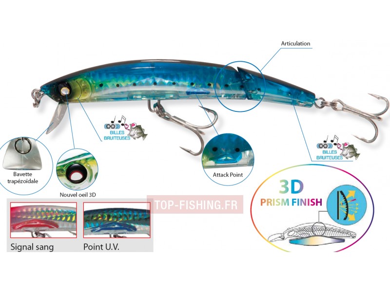 Leurre Yo-Zuri Crystal 3D Minnow Jointed - 13 cm