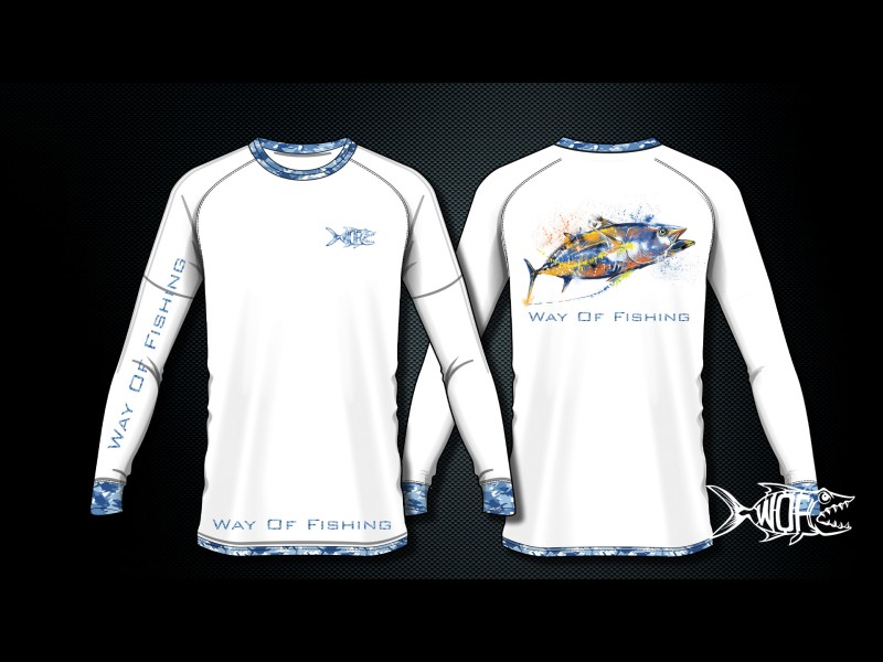 T-Shirt Manches Longues Way Of Fishing UV Thon 2023 Blanc