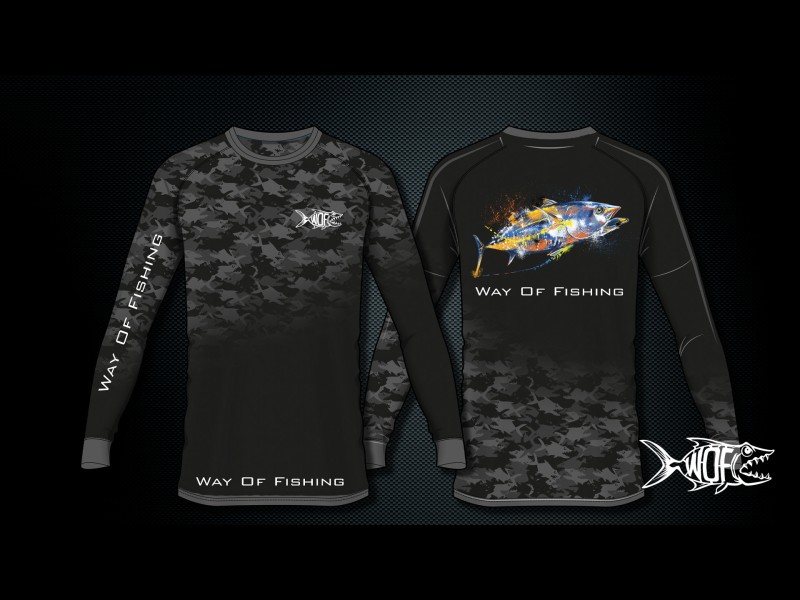 T-Shirt Manches Longues Way Of Fishing UV Thon 2023 Noir