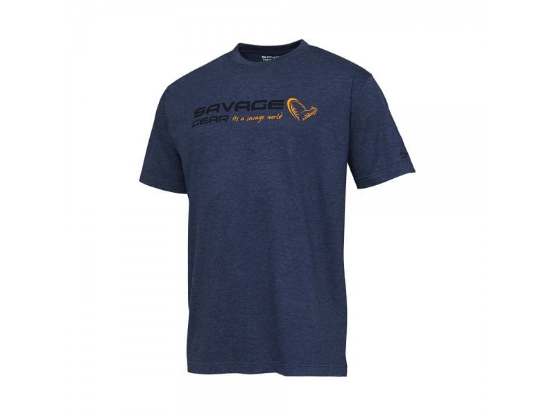 T-Shirt Savage Gear Signature Logo Bleu