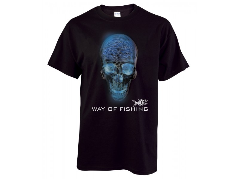 T-Shirt Way of Fishing Crâne Scanner noir