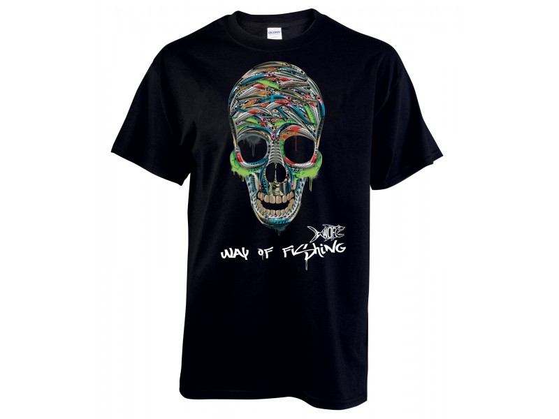 T-Shirt Way of Fishing Crâne Street Art noir