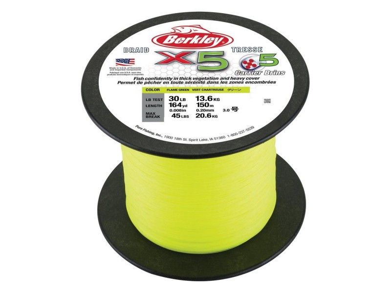 Tresse Berkley X5 Braid Low-Vis Green 2000m