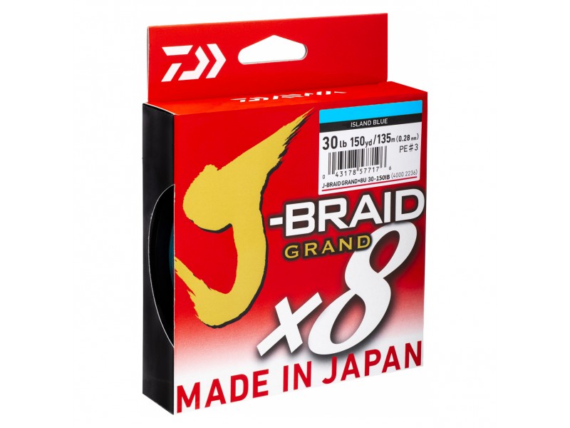 Tresse Daiwa J-Braid Grand X8 135m Bleue