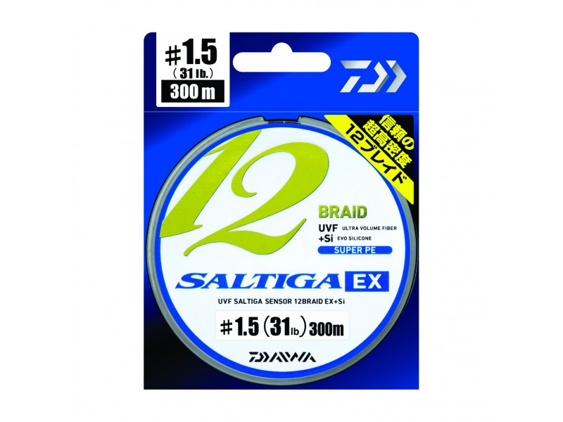 Tresse Daiwa Saltiga 12 Braid Ex 300m (Tresse pour Pêche - Daiwa)