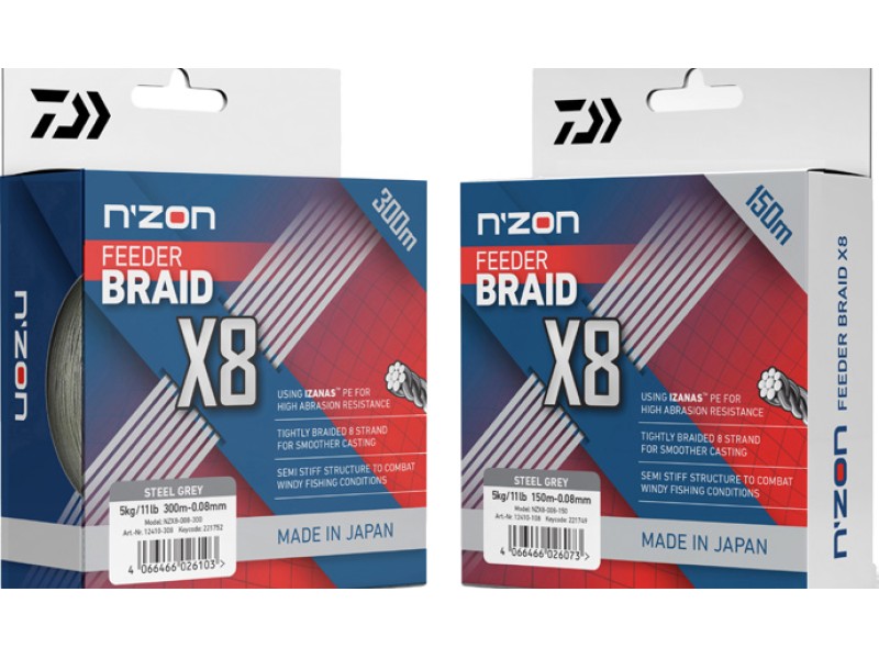 Tresse N'zon Braid Feeder Gris 150m