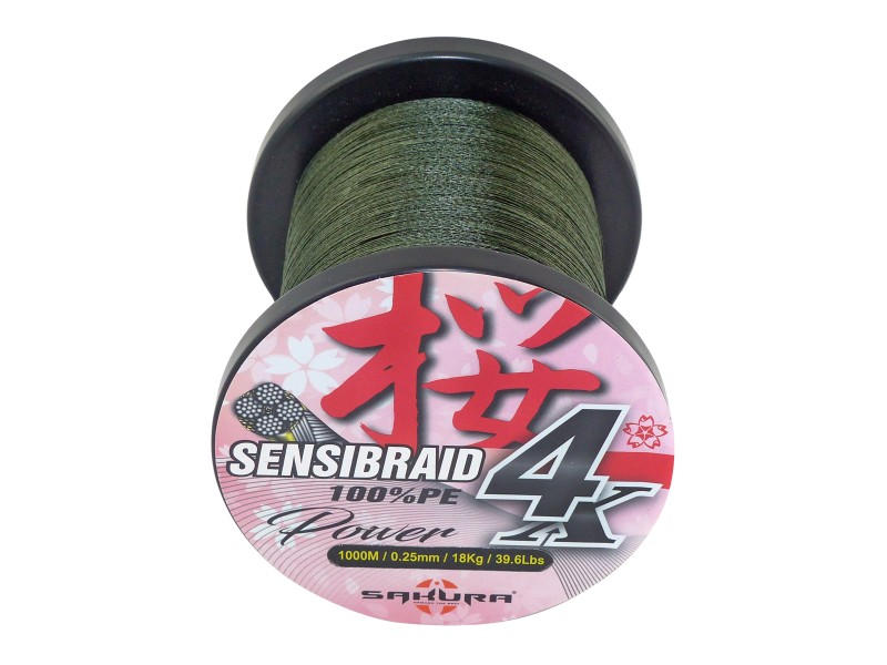 Tresse Sakura Sensibraid 4 Vert 1000m