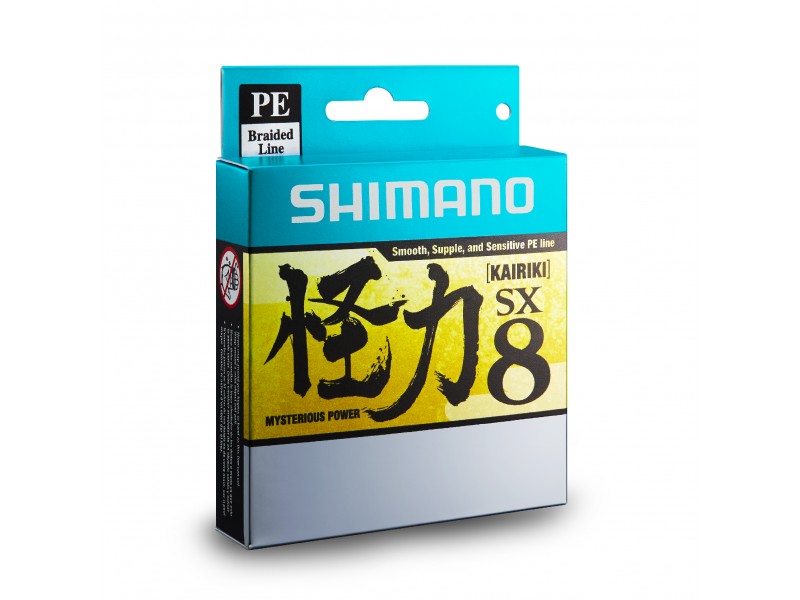 Vue 5) Tresse Shimano Kairiki SX8 Jaune 300m