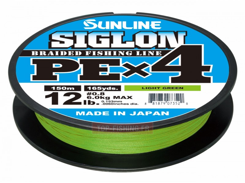 Tresse Sunline Siglon Braid 4X Vert Fluo 150m