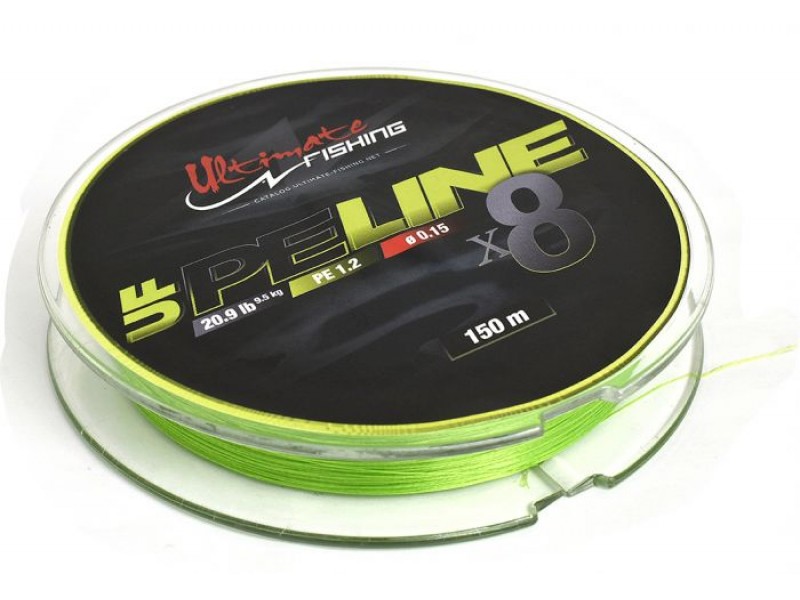 Tresse Ultimate Fishing UF PE Line X8 Chartreuse 150m