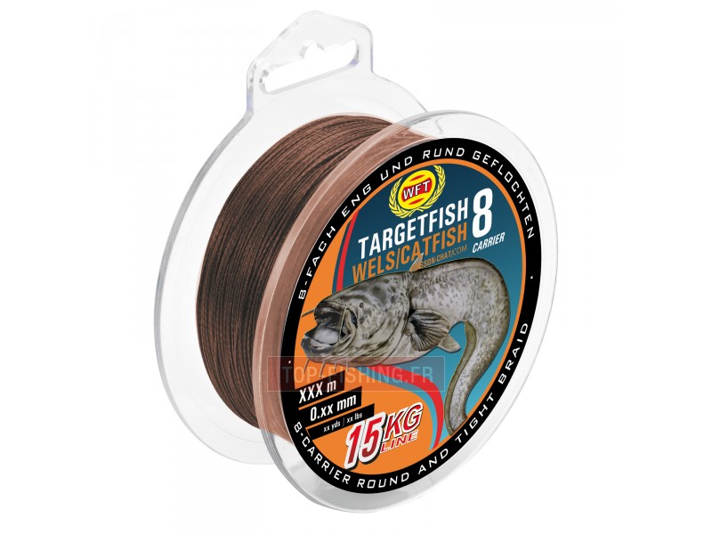 Tresse WFT 8 brins Target Fish Spécial Silure (Tresse pour Pêche