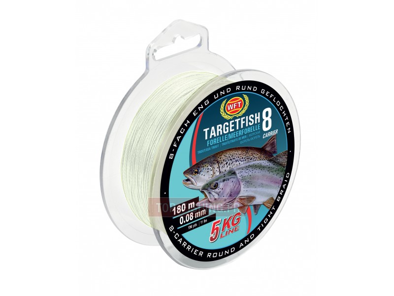 Tresse WFT 8 brins Target Fish Truite Translucide 180m