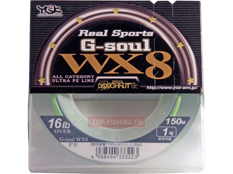 Tresse YGK WX8 Real Sports G Soul Verte - 150 m