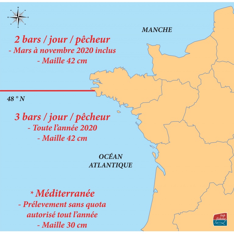 Réglementation de la pêche du bar en 2020 Réglementation de la pêche du bar en 2020