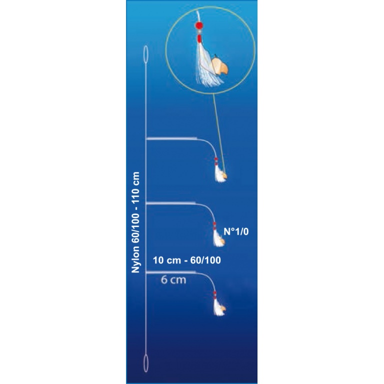 Bas de ligne spéciale daurade Flashmer esché avec des coques pour les « grisets » Bas de ligne spéciale daurade Flashmer esché avec des coques pour les « grisets »
