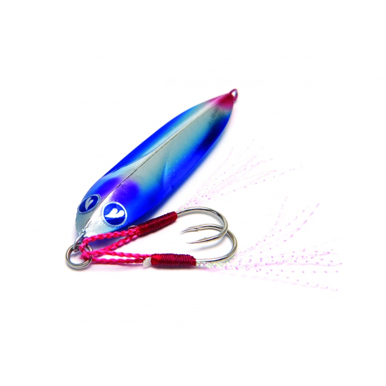 Avec a nage ultra erratique, le casting jig Sea Ride Blue Blue ne doit être armé que par l’avant avec un assist double afin d’éviter les emmêlements.