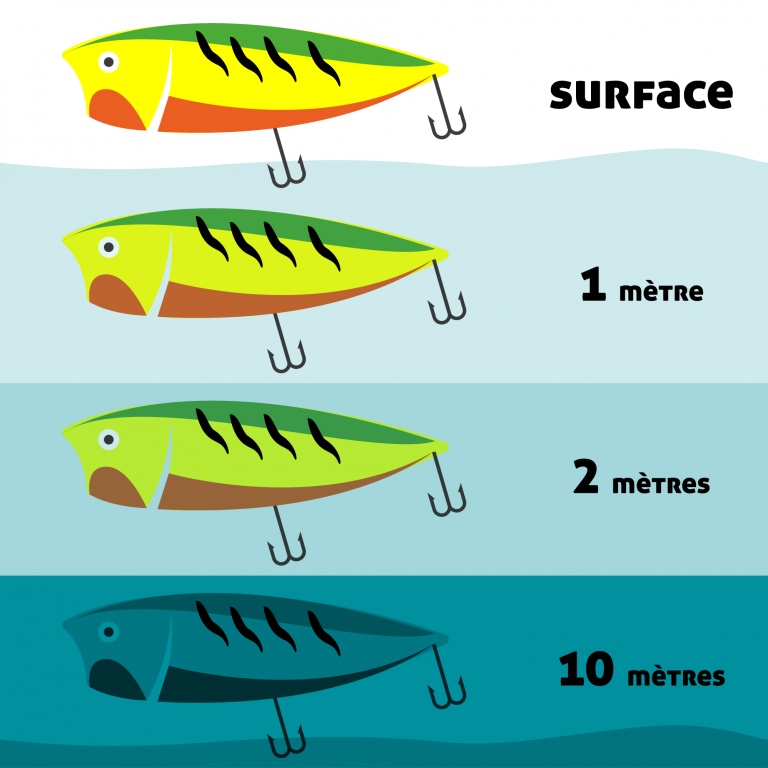 L'influence de la profondeur sur la couleur des leurres L'influence de la profondeur sur la couleur des leurres