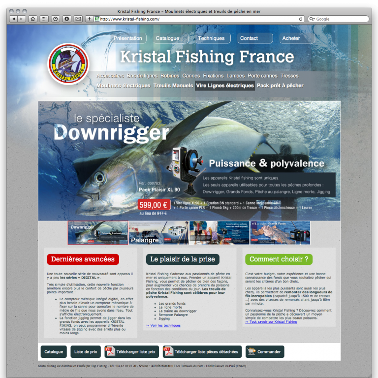 Le site Web Kristal Fishing après 2012