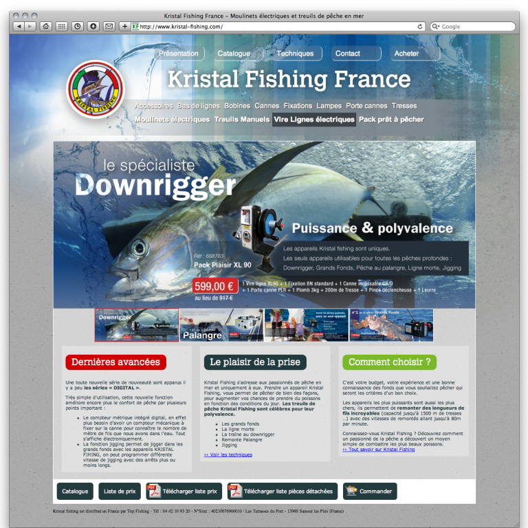 Le site Web Kristal Fishing après 2012 Le site Web Kristal Fishing après 2012